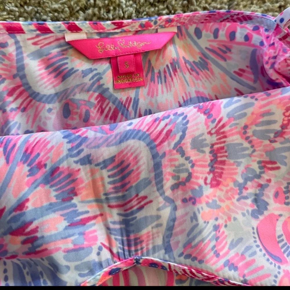Lilly Pulitzer Zana Romper Raz Berry See You Soon 
Size Small - Picture 10 of 12